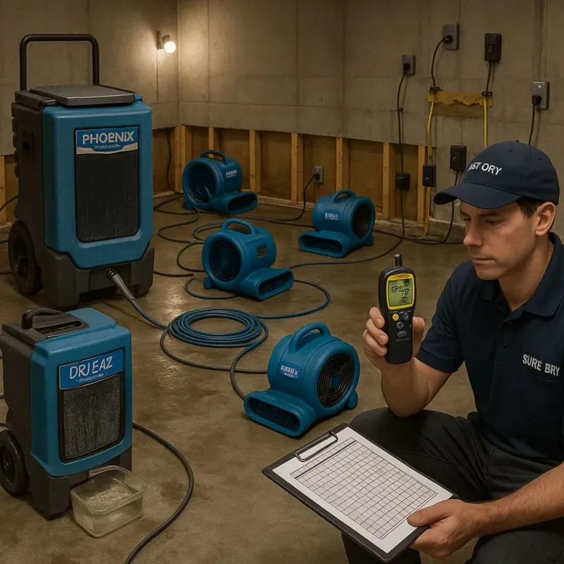 Structural Drying and Dehumidification process in La Grange Park, IL